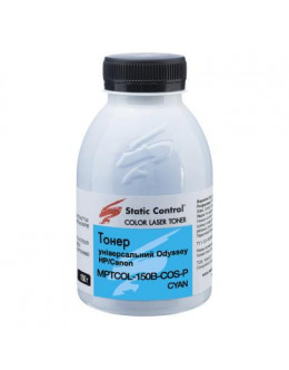 Тонер HP/Canon 150г cyan фасовка Static Control (MPTCOL-150B-COS-P)