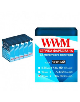 Стрічка до принтерів 10мм х 10м Refill HD к. Black*5шт WWM (R10.10H5)