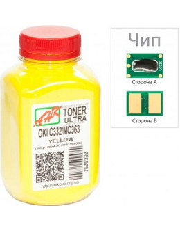 Тонер OKI C332/MC363, 100г Yellow+chip AHK (1505324)