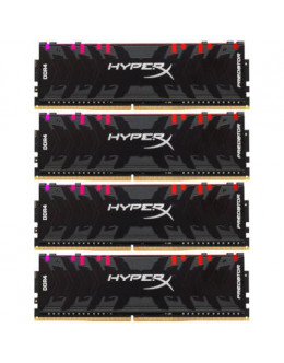 Модуль пам'яті для комп'ютера DDR4 128GB (4x32GB) 3200 MHz HyperX Predator RGB Kingston (HX432C16PB3AK4/128)