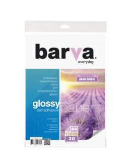 Папір BARVA A4 Everyday Glossy, Self Adhesive 120г, 20с (IP-CLE120-269)