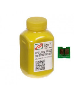 Тонер HP CLJ Pro 300/400/M475 100г Yellow +chip AHK (1505165)