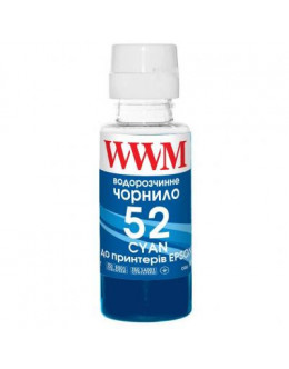 Чорнило WWM HP GT52 100г Cyan, для Ink Tank 115/315/319 (H52C)