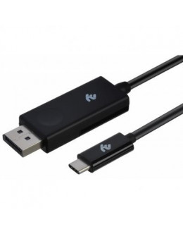 Кабель мультимедійний Type-C to DisplayPort (AM/AM), 1m, black 2E (2E-W1402)