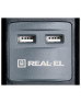 Мережевий подовжувач REAL-EL RS-3 USB CHARGE 1.8m, black (EL122500001)