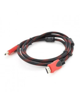 Кабель мультимедійний HDMI to HDMI 5.0m v1.4, OD-7.4mm Black/RED Merlion (YT-HDMI(M)/(M)NY/RD-5.0m)