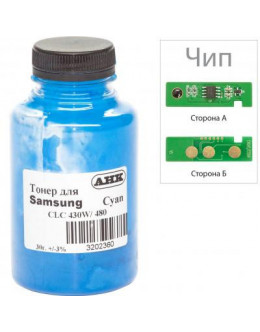 Тонер SAMSUNG SL-C430 30г+chip Cyan AHK (3202629)