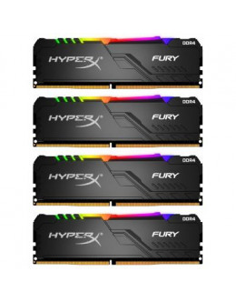Модуль пам'яті для комп'ютера DDR4 128GB (4x32GB) 3200 MHz HyperX Fury RGB Kingston (HX432C16FB3AK4/128)