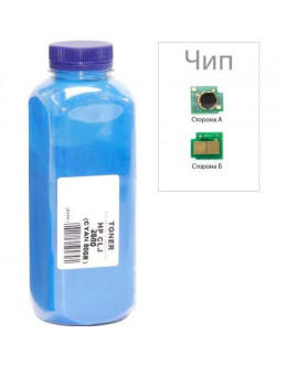 Тонер HP CLJ 1600/2600/2605, 80г Cyan+chip AHK (1500180)