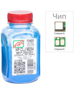 Тонер HP CLJ M254/MFP280/281 60г Cyan +chip AHK (1505191)