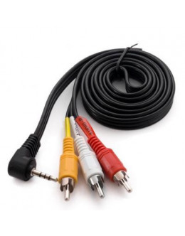 Кабель мультимедійний Jack 3.5mm male to 3RCA 90° EXTRADIGITAL (KBV1732)