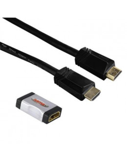 Кабель мультимедійний HDMI to HDMI 1.5m c адаптером FM/FM HAMA (00122207)