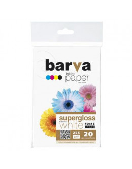 Папір BARVA 10x15, 255 g/m2, PROFI, 20арк, supergloss (R255-221)